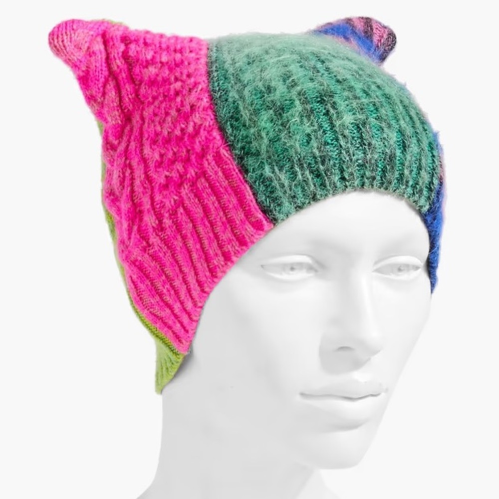 AGR Color-block brushed wool-blend beanie